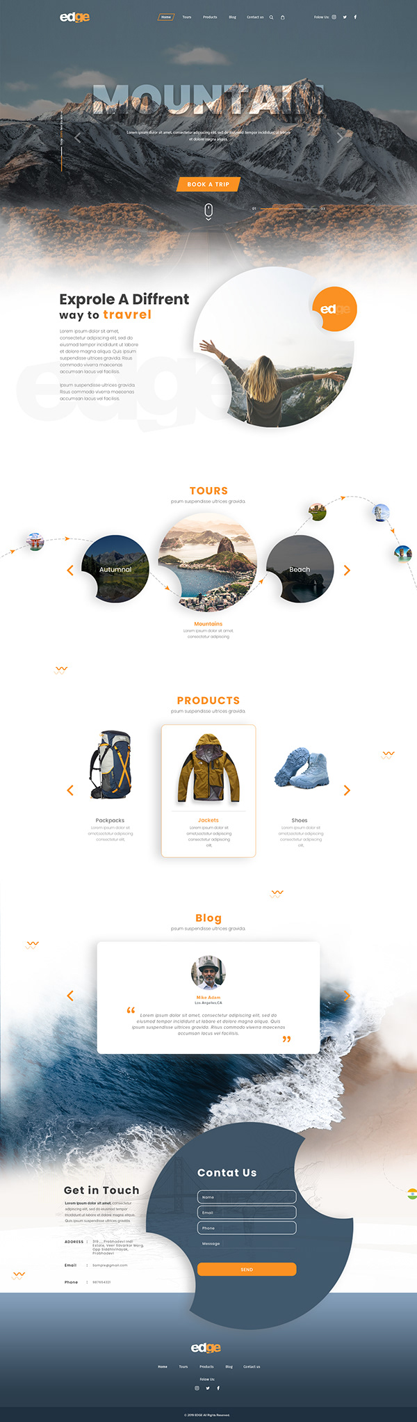 Edge Travel website design concept