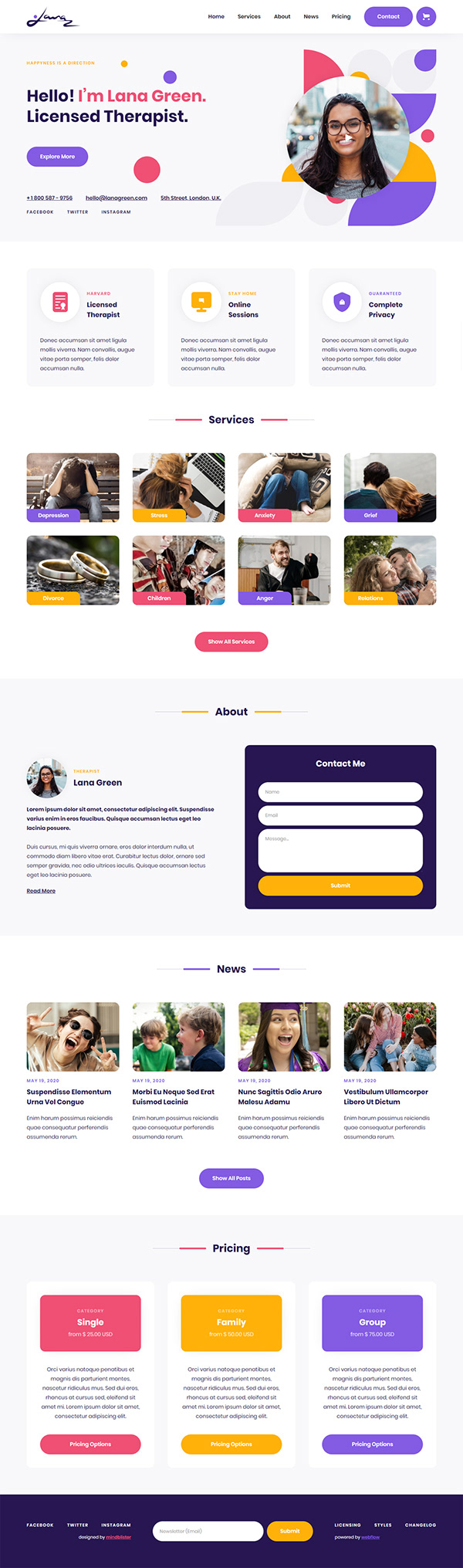 Lana - Therapy Website Template