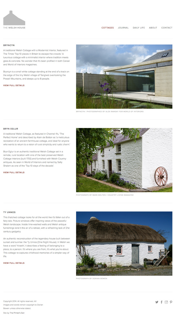 The Welsh House Website Squarespace 7 Cottage design wales restoration building The Printer's Son