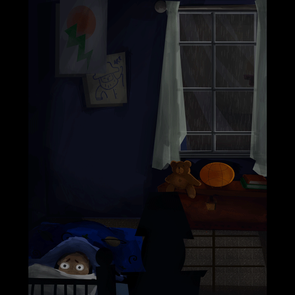 gif nightmare childhood night raining night fears photoshop Illustrate animation buio paure