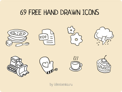 Free hand drawn icons on Behance