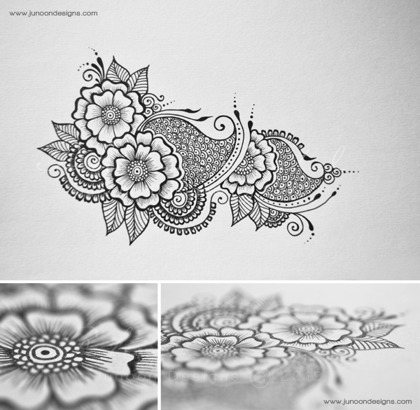 floral Flowers flower junoon designs famz intricate pattern Patterns flourishes ink doodles sketches free hand