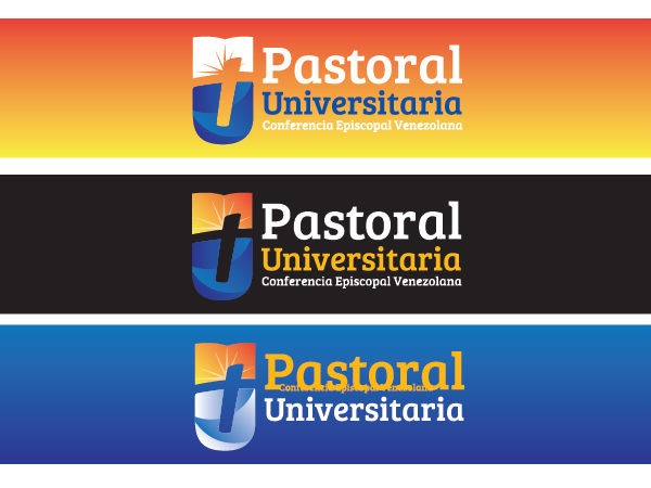 Iglesia Logotipo identidad pastoral universitaria church Young University blue yellow cross Catholic católico