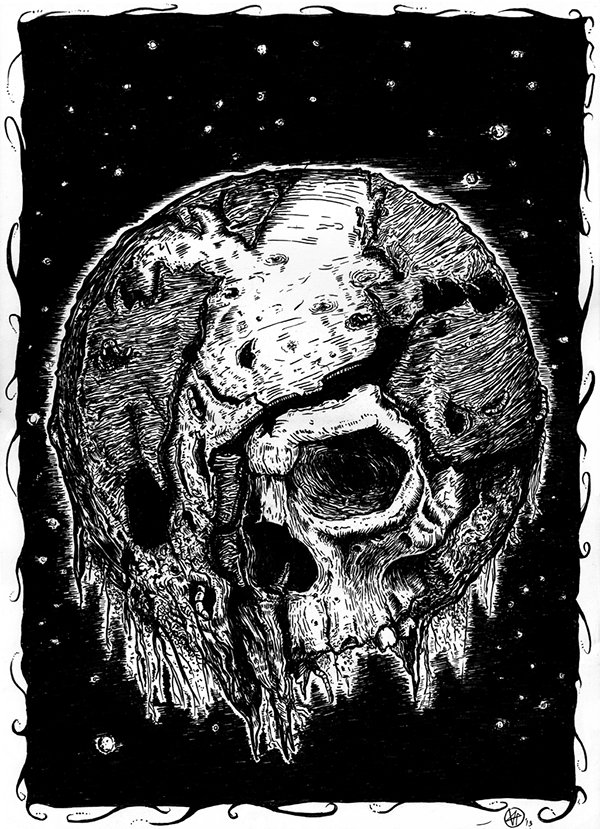 Funboy dark ILLUSTRATION  earth Drawing  alexpanci    ink  decay death  World  damn  post  atomic  art