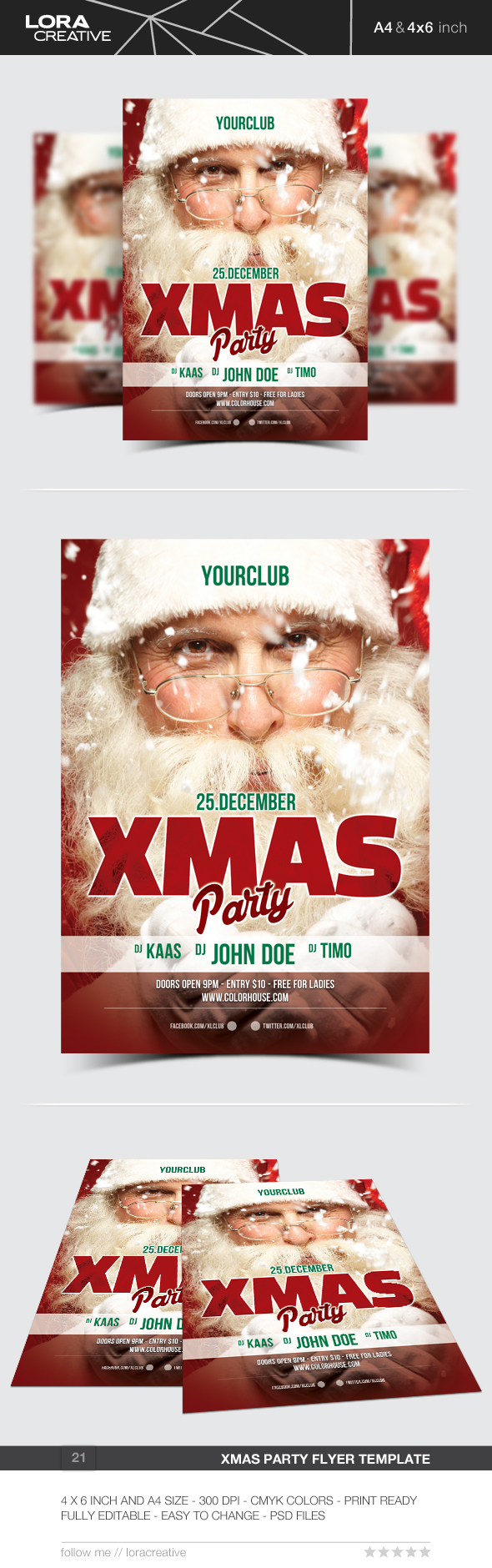 Christmas christmas bash design Event happy holidays Invitation Martini modern new year night club party party flyer poster santa