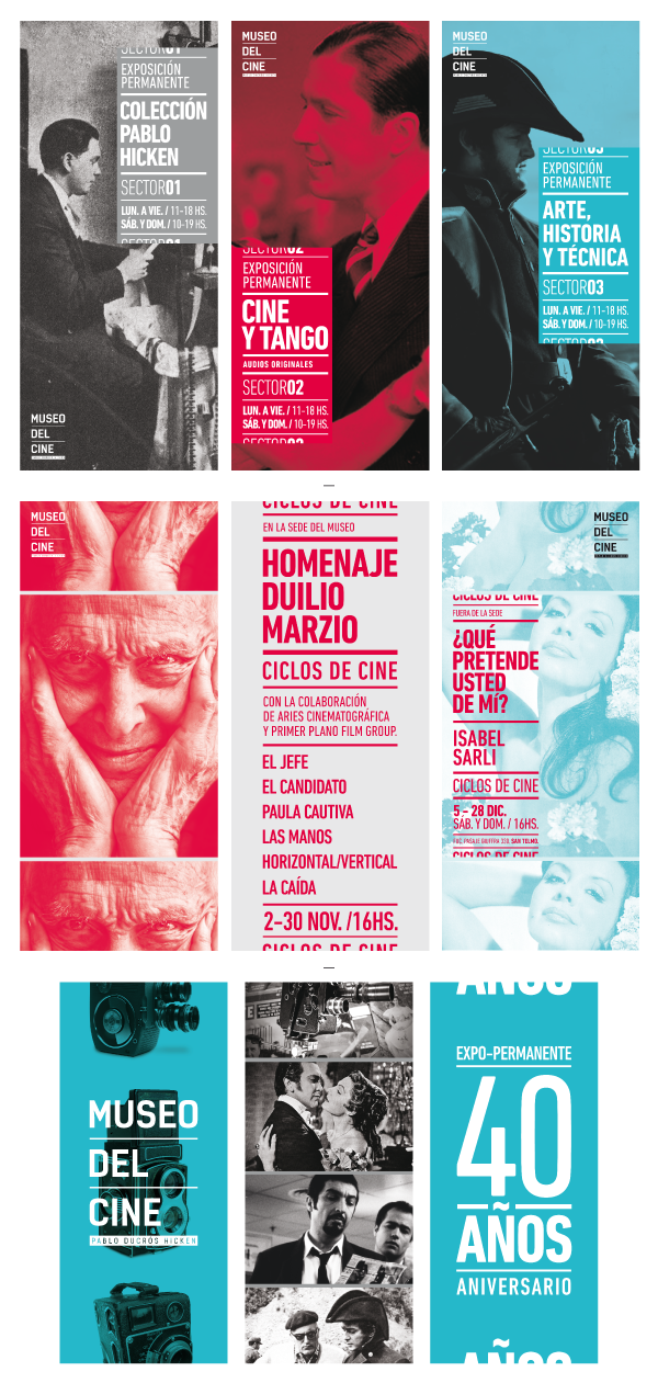 museo cine marca identidad arquigrafía señaletica Gabriele uba identity brochure flyer Signage Web Website