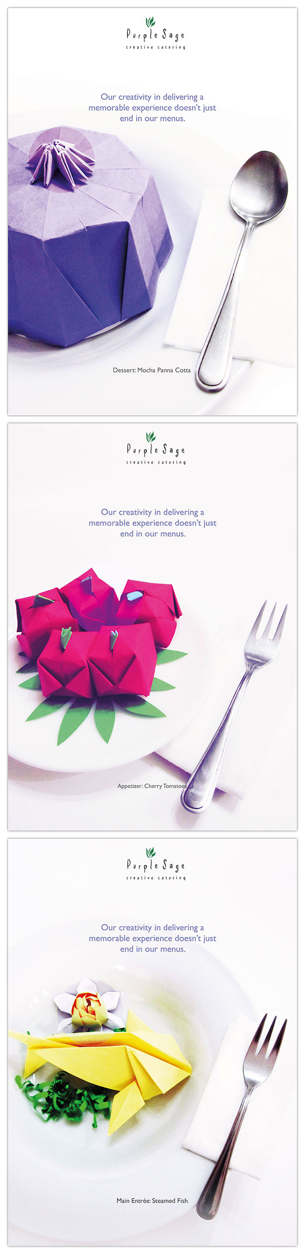 purple sage origami  Food  catering singapore