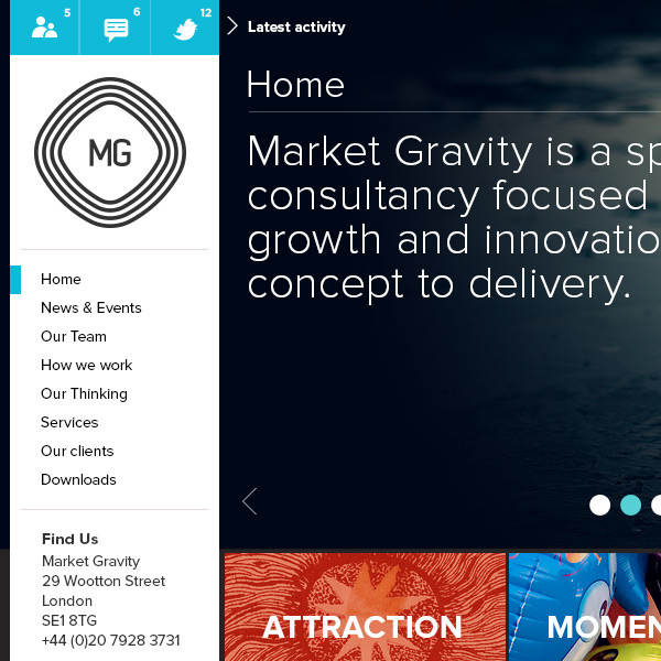 market gravity Web ux UI user experience studio mohu Corporate Identity