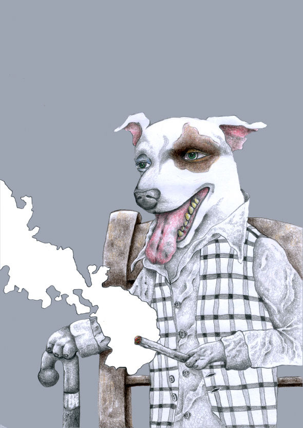 dog Anthropomorphic surreal portrait