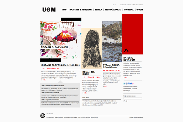 ugm Website maribor art gallery Web clean fine art culture digital
