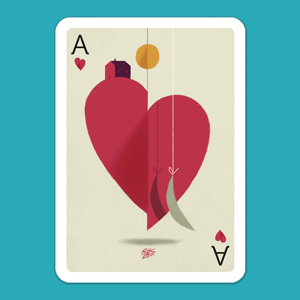 Riccardo Guasco cards illustrazione Digital Arts king queen Jolly hearts pocker black suits red suits card game diamonds spades clubs