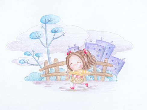 children book photoshop kids Tree  story Character design  children's book children's illustration Digital Art 