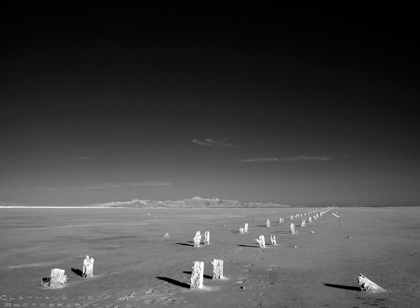 utah infrared IR digital Landscape black & white desert mountains valleys west desert great salt lake