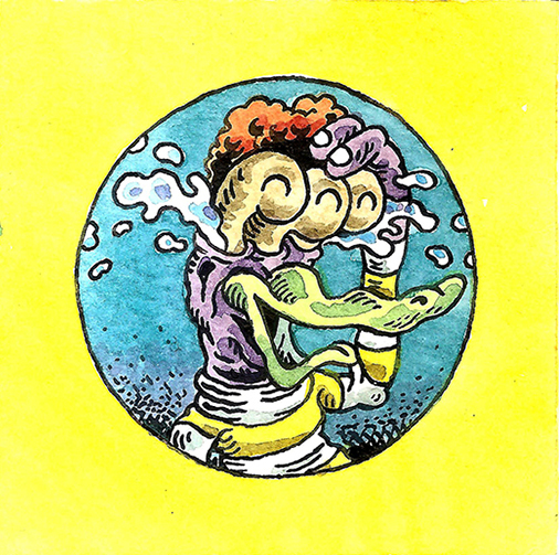 alien boyane duck ink card Scifi Sciencefiction watercolour funny planet Cars comic
