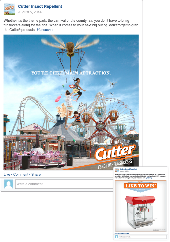 cutter insect repellent facebook social media campaign Funsucker summer Fun family