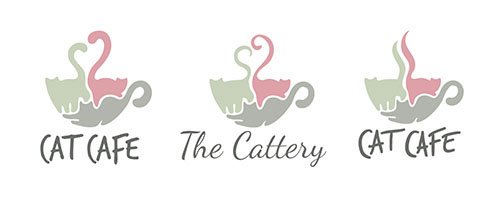 cat cafe  Cat cats logo Ident Coffee warm welcoming