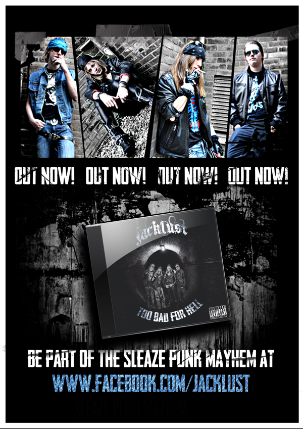 Jacklust punk rock sleaze merchandising sticker punkrock Rock 'n Roll flyers cd demo