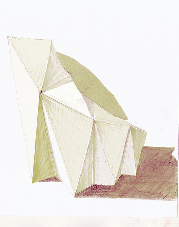 folding architecture Model Making rendering sketching