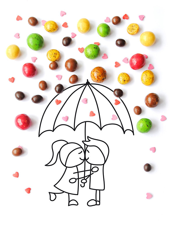Food  heart chocolate Love Umbrella Lovers