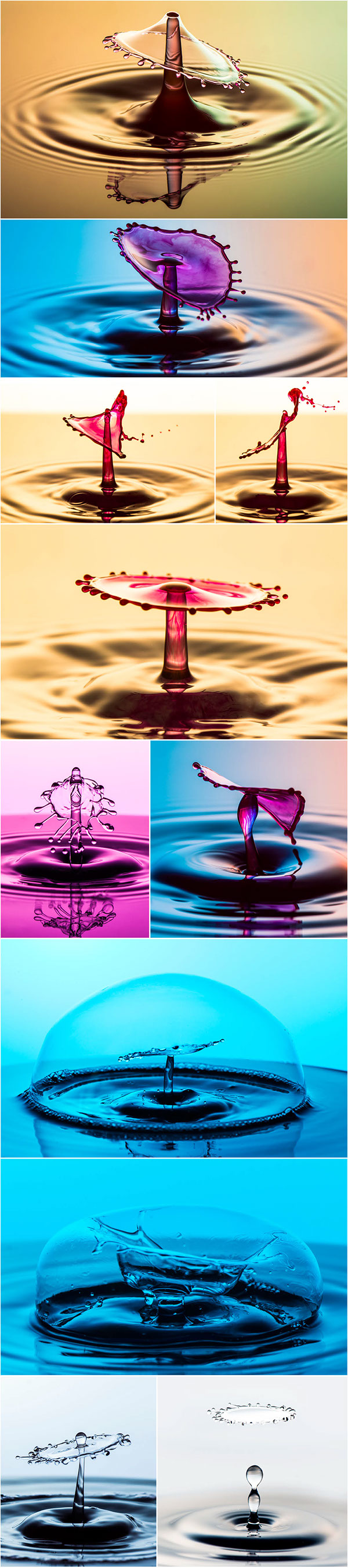 macro High Speed liquide art water drop droplet colorfull