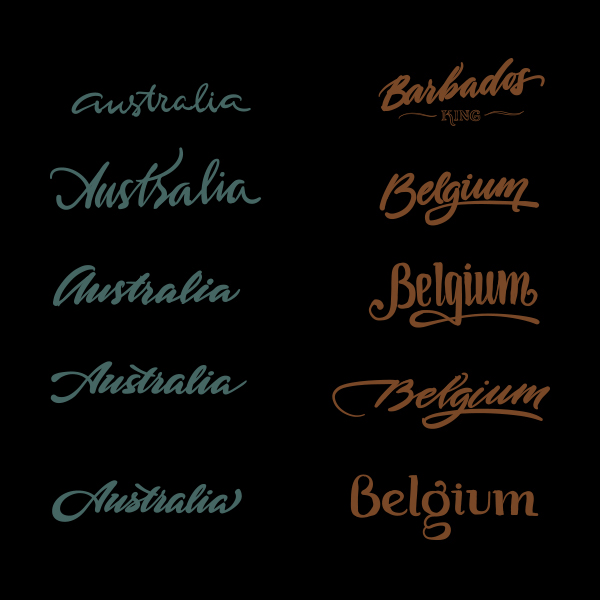 Logotype country HAND LETTERING lettering