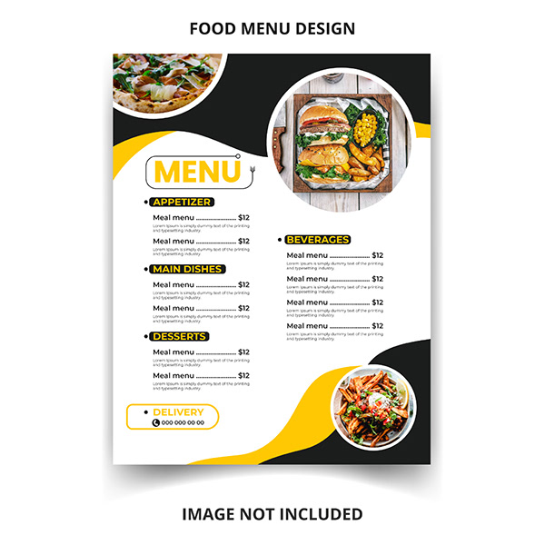modern restaurant food menu design