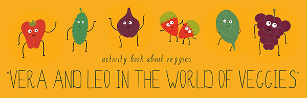 Illustrations for activity book about veggies