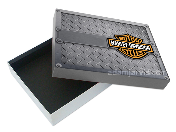 Harley-Davidson harley Milwaukee manufacturing motorcycles bikes box kit presentation PPT metallic luxury brand