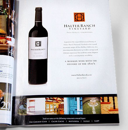 Halter Ranch brochure wine advertisment