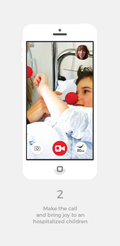 ong Operação Nariz Vermelho donation app video chat design childen hospital colours circle Chat Video Call