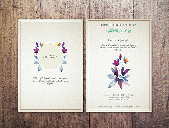 cards Illustrator psd wedding