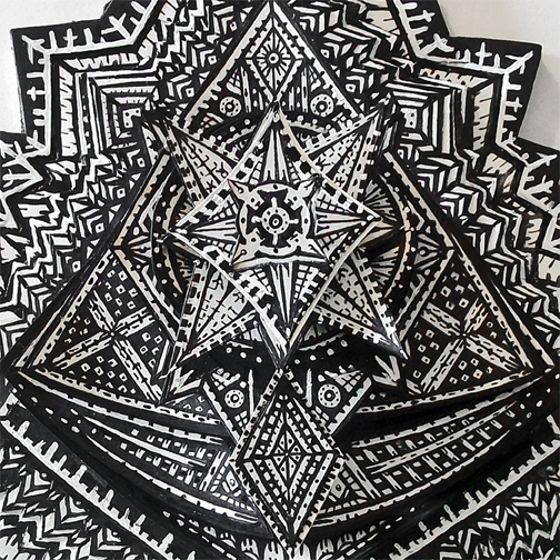 black and white pattern detail Mandala geometric Nature flower paper paper sculpture