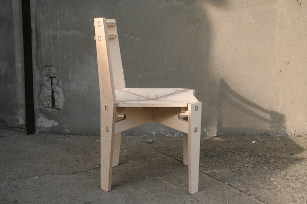 plywood chair self-assembling cut birch