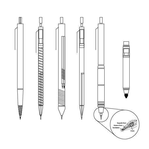 mechanical pencil infography kit