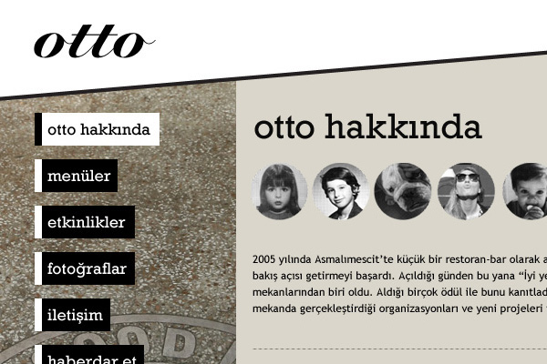 Webdesign black White Food  restaurant Cullinary bar Otto istanbul Turkey türkiye fullscreen HTML css JavaScript