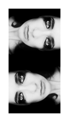 portrait girl black and white eyes make-up dark