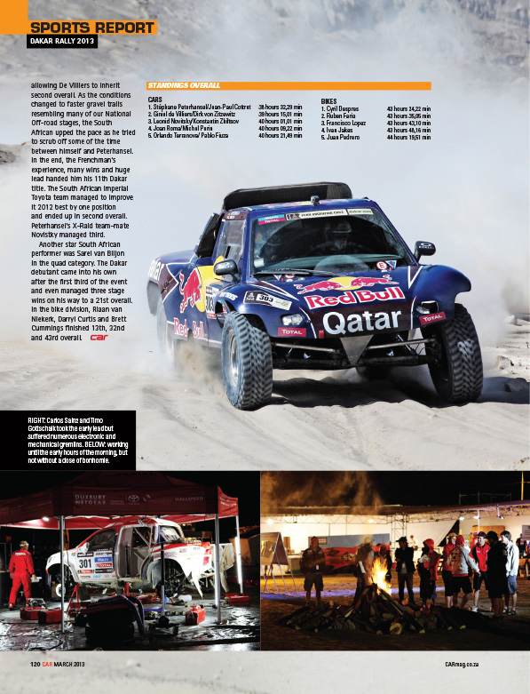 dakar rally 2013 peru South America x-raid mini countryman toyota hilux bikes quads buggy trucks Motorsport desert dunes sand heat edurance race