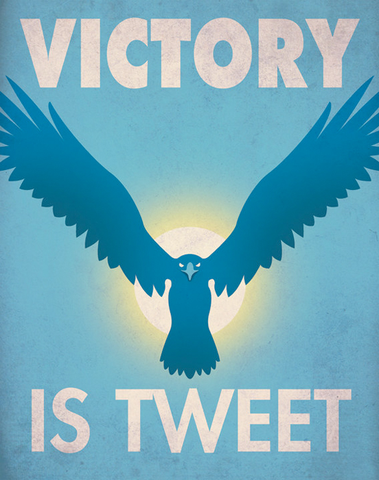 Propaganda social media twitter google plus foursquare apple android youtube posters aaron wood