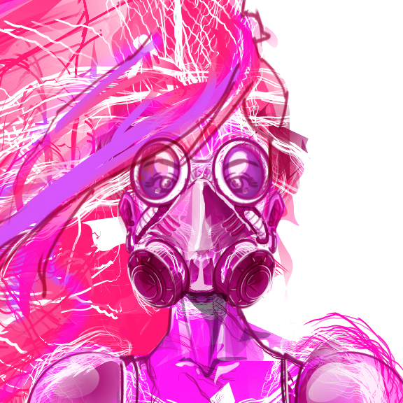 alchemy pink gas mask concept doodle doodles sketch girl Red riding hood red woman