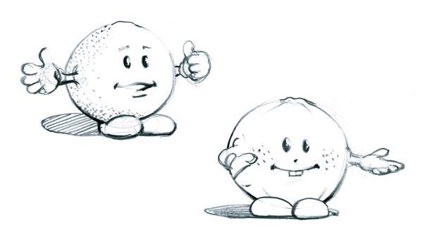 drawings mascotte Fruit