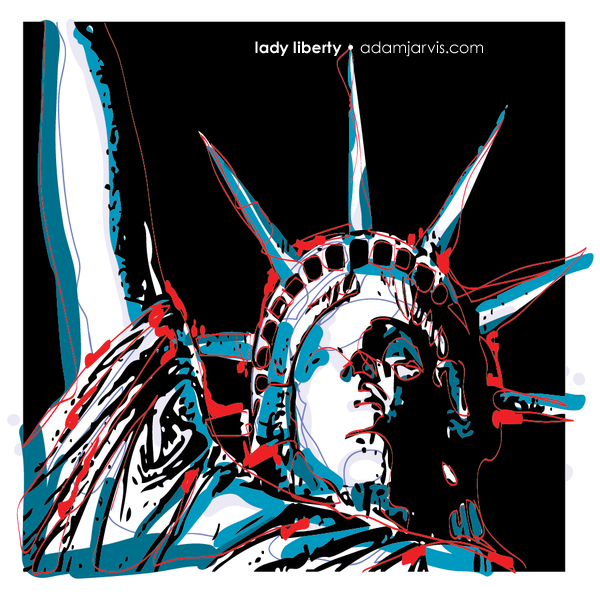 statue of liberty Vector Illustration Editorial Illustration stock illustration america usa Canada patriotism digital illustrator commercial illustration