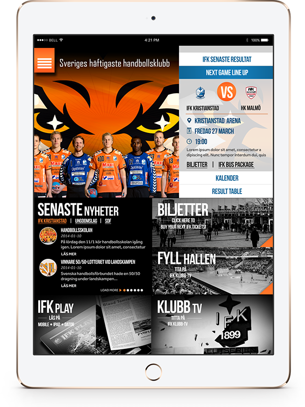 IFK handball sport orange tiger black Sweden kristianstad hyheter team hand ball creative fullscreen Web Responsive