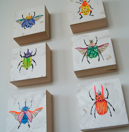 Insects texture animals paint block wood