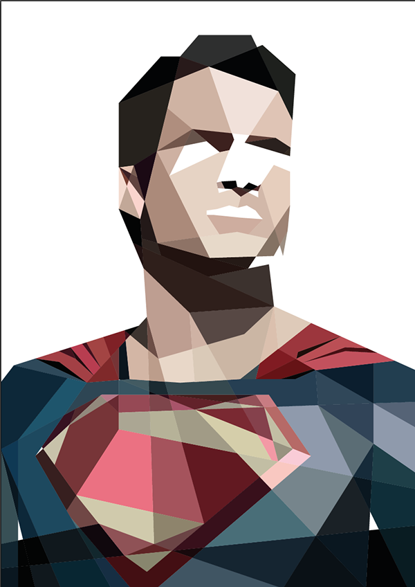 ILLUSTRATION  superman Man of Steel Cubismo cubism