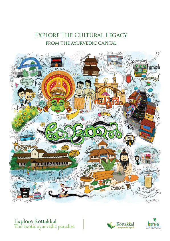 ayurveda culture digital digital illustration doodle ILLUSTRATION  India kerala Advertising  branding 