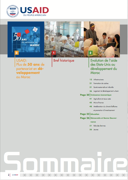Booklet brochure usaid USAID developpment rapport usaid maroc