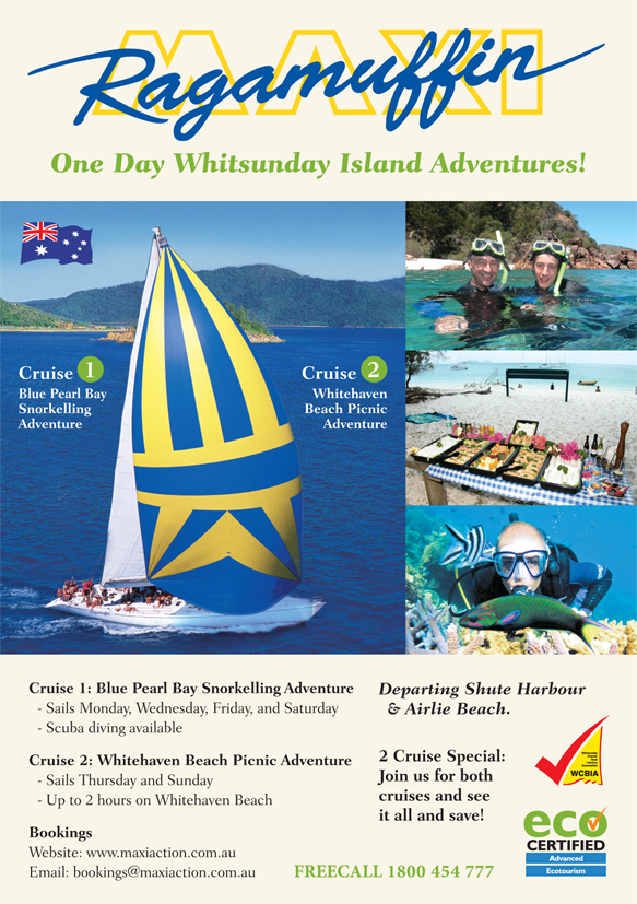sailing Layout print Australia Magazine Ad Maxi Sailboat Maxi Airlie Beach Whitsundays