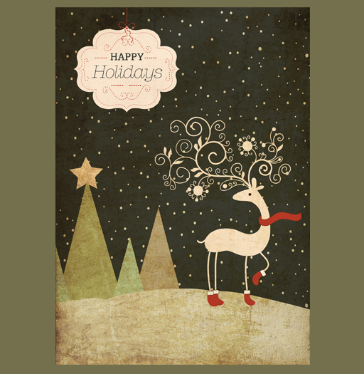 holidays Christmas greeting card holiday card christmas card reindeer snow