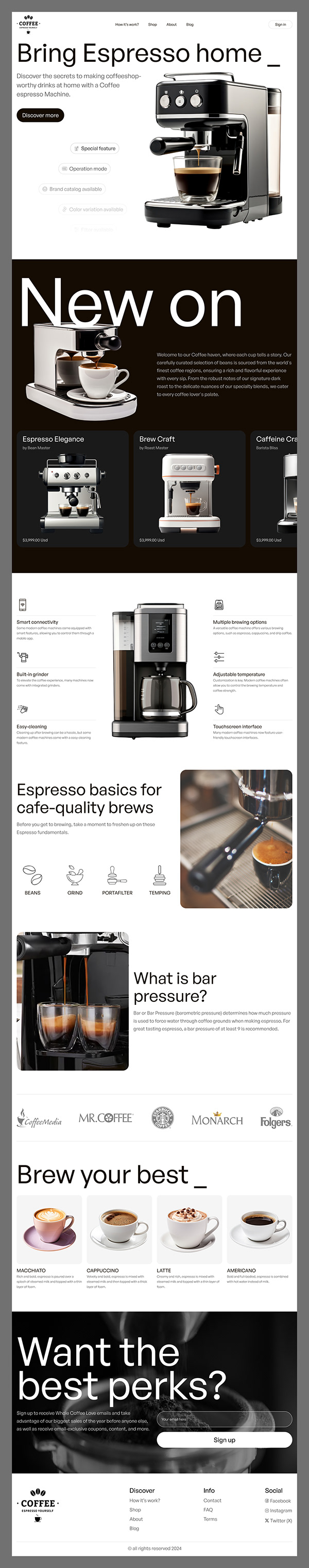 Coffee Machine Website Design