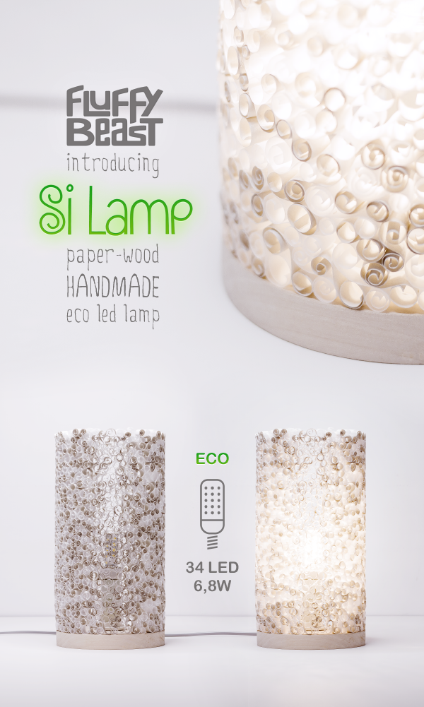 fluffy  Beast fluffybeast  si Lamp silamp handmade paper wood led eco ios android